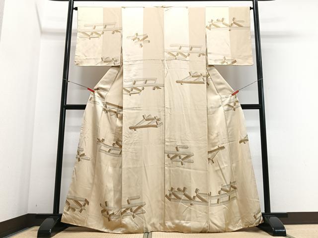 平和屋着物■上質な小紋 幾何学文様 正絹 逸品 未使用 CABE7562xe