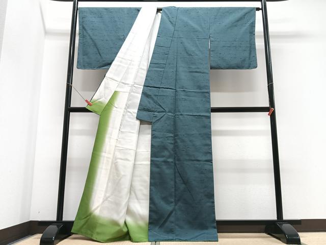 平和屋着物■上質な紬 錆御納戸色 正絹 逸品 CABE7570xe