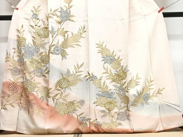 平和屋着物■訪問着 刺繍 枝花文 暈し染め 金彩 正絹 逸品 CABE7577xe