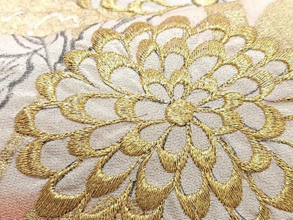 平和屋着物■訪問着 刺繍 枝花文 暈し染め 金彩 正絹 逸品 CABE7577xe