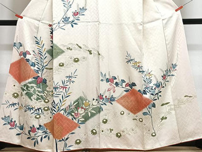 平和屋着物■訪問着 草花文 金銀彩 正絹 逸品 CABE7582xe