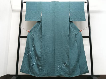 平和屋着物■訪問着　刺繍　草花文　正絹　逸品　CABE7589xe