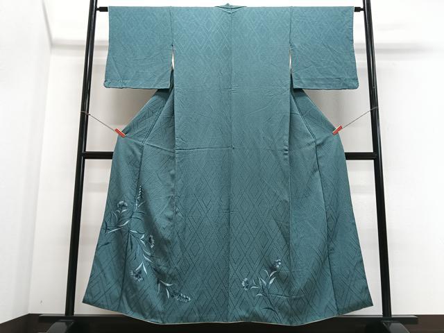 平和屋着物■訪問着　刺繍　草花文　正絹　逸品　CABE7589xe