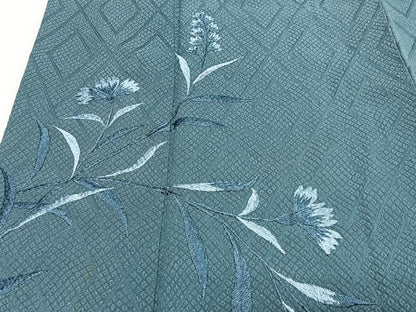 平和屋着物■訪問着　刺繍　草花文　正絹　逸品　CABE7589xe