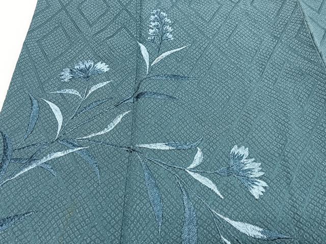 平和屋着物■訪問着　刺繍　草花文　正絹　逸品　CABE7589xe