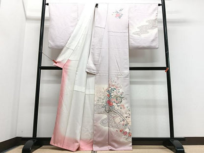 平和屋着物■訪問着 流水花車文 正絹 逸品 CABE7592xe
