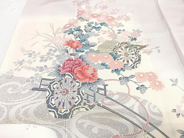 平和屋着物■訪問着 流水花車文 正絹 逸品 CABE7592xe