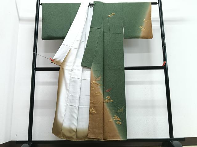 平和屋着物■訪問着　飛鶴松文　暈し染め　金彩　正絹　逸品　CABE7599xe