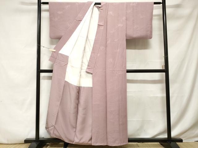 平和屋着物■上質な色無地　立波地紋　薄柿色　正絹　逸品　CABE7602ev
