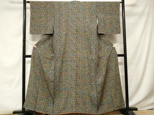 平和屋着物■上質な小紋　幾何学花文　正絹　逸品　CABE7620ev