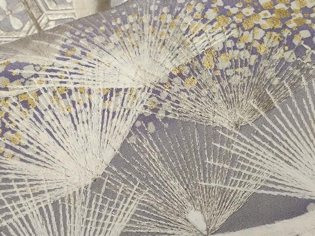 平和屋着物■豪華黒留袖　刺繍　檜扇松葉文　暈し染め　金彩　銀糸　正絹　逸品　CABE7625ev