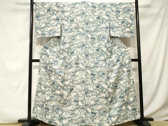 平和屋着物■上質な小紋 貝合わせ風景文 正絹 逸品 CABE7638ev