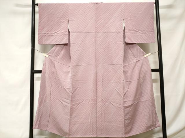 平和屋着物■上質な小紋 斜線文 鬼しぼ縮緬 正絹 逸品 CABE7642ev