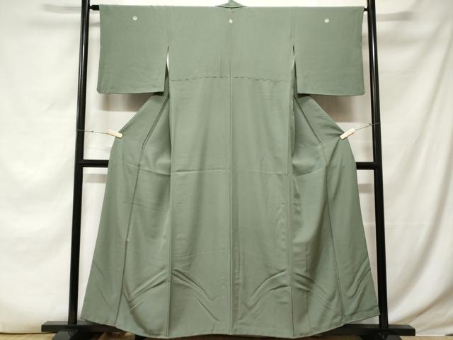 平和屋着物■上質な色無地　青白橡色　正絹　逸品　CABE7656ev