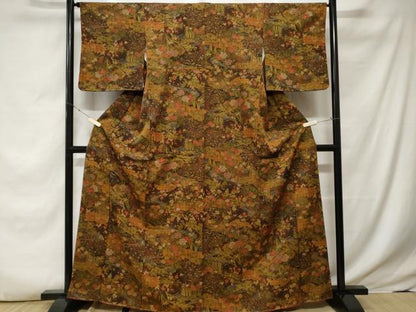 平和屋着物■上質な小紋 流水草花文 暈し染め 正絹 逸品 CABE7676ev