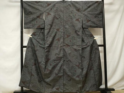 平和屋着物■本場大島紬 7マルキ 亀甲エ霞花文 正絹 逸品 CABE7680ev