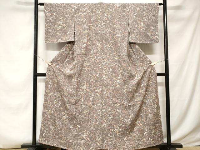 平和屋着物■上質な小紋　松竹梅花文　正絹　逸品　CABE7692ev
