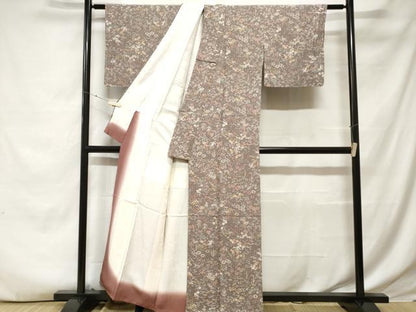 平和屋着物■上質な小紋　松竹梅花文　正絹　逸品　CABE7692ev