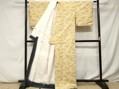 平和屋着物■上質な紬　枝花文　正絹　逸品　CABE7694ev