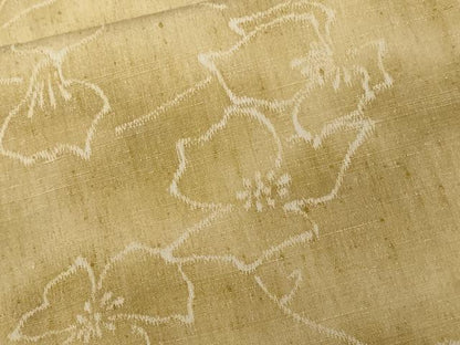 平和屋着物■上質な紬　枝花文　正絹　逸品　CABE7694ev