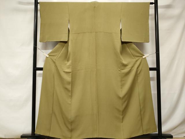 平和屋着物■上質な色無地 根岸色 正絹 逸品 CABE7708ev