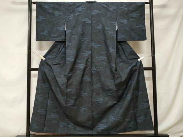 平和屋着物■本場大島紬　7マルキ　エ霞幾何学文　正絹　逸品　CABE7736ev