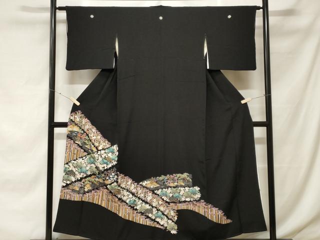 平和屋着物■豪華黒留袖 松竹梅花文 金彩 正絹 逸品 CABE7738ev
