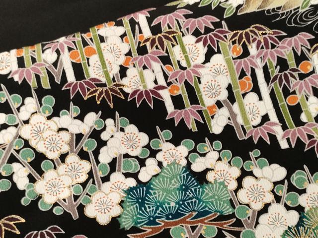 平和屋着物■豪華黒留袖 松竹梅花文 金彩 正絹 逸品 CABE7738ev