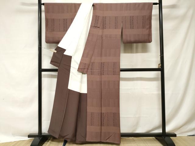 平和屋着物■上質な小紋　横段花文　瓢箪　正絹　逸品　CABE7743ev