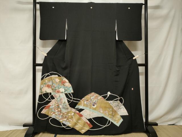 平和屋着物■豪華黒留袖　作家物　孔雀吉祥花鳥文　暈し染め　金彩　正絹　逸品　CABE7762ev
