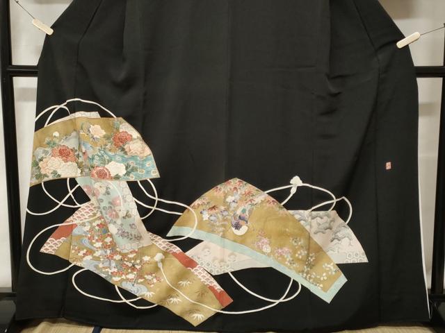 平和屋着物■豪華黒留袖　作家物　孔雀吉祥花鳥文　暈し染め　金彩　正絹　逸品　CABE7762ev