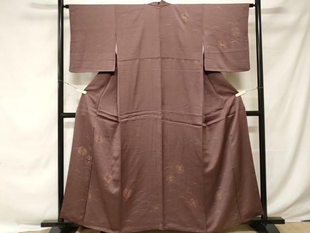 平和屋着物■訪問着　刺繍　芝草花文　正絹　逸品　CABE7775ev