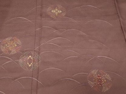 平和屋着物■訪問着　刺繍　芝草花文　正絹　逸品　CABE7775ev