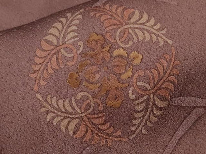 平和屋着物■訪問着　刺繍　芝草花文　正絹　逸品　CABE7775ev