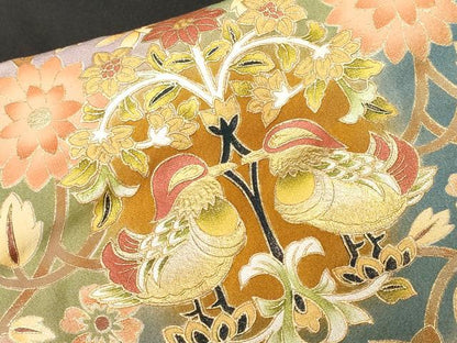 平和屋着物■豪華黒留袖　作家物　駒刺繍　向かい鳥正倉院花文　暈し染め　金彩　正絹　逸品　CABE7782ev