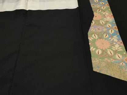 平和屋着物■豪華黒留袖　作家物　駒刺繍　向かい鳥正倉院花文　暈し染め　金彩　正絹　逸品　CABE7782ev