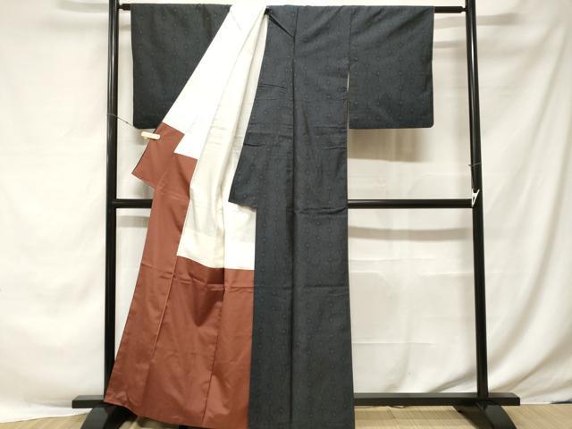 平和屋着物■本場大島紬　麻の葉文様　正絹　逸品　CABE7783ev