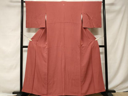 平和屋着物■上質な色無地　紅樺色　正絹　逸品　CABE7792ev