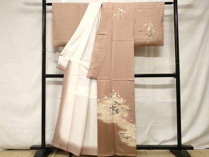 平和屋着物■訪問着　枝花文　暈し染め　正絹　逸品　CABE7801ev