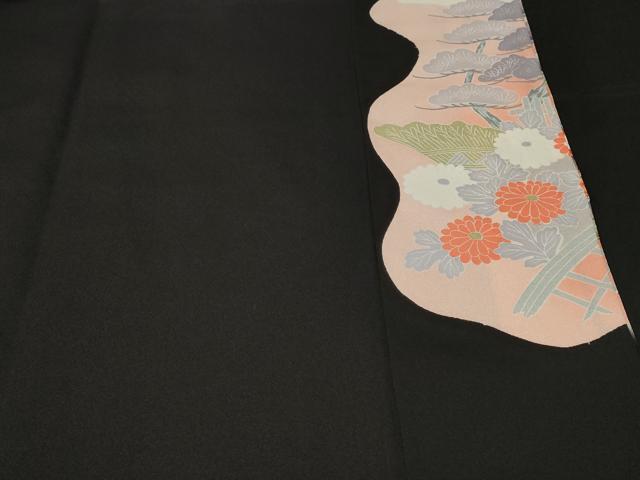 平和屋着物■豪華黒留袖　駒刺繍　御所解文　暈し染め　金彩　正絹　逸品　CABE7802ev