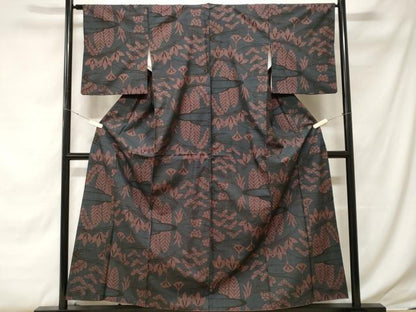 平和屋着物■本場大島紬　7マルキ　風景文　正絹　逸品　CABE7804ev