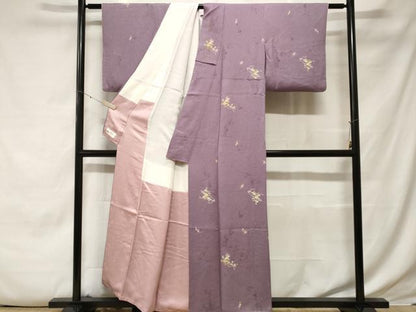 平和屋着物■上質な小紋　流水花車文　金彩　やまと誂製　正絹　逸品　CABE7805ev