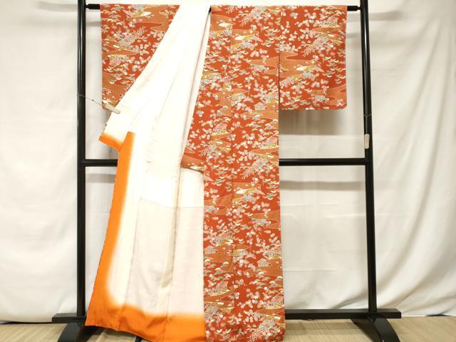 平和屋着物■上質な小紋　松竹梅風景文　金彩　正絹　逸品　未使用　CABE7809ev