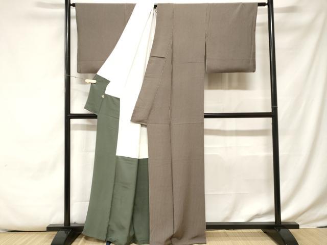 平和屋着物■上質な小紋　縞　正絹　逸品　CABE7814ev