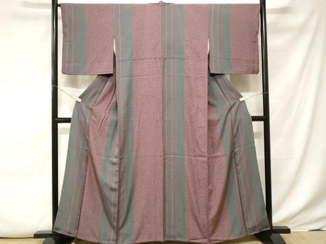 平和屋着物■上質な小紋　幾何学花間道　正絹　逸品　CABE7829ev