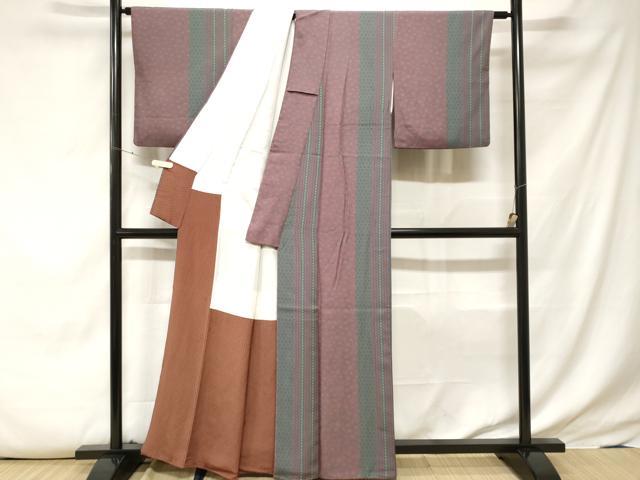 平和屋着物■上質な小紋　幾何学花間道　正絹　逸品　CABE7829ev