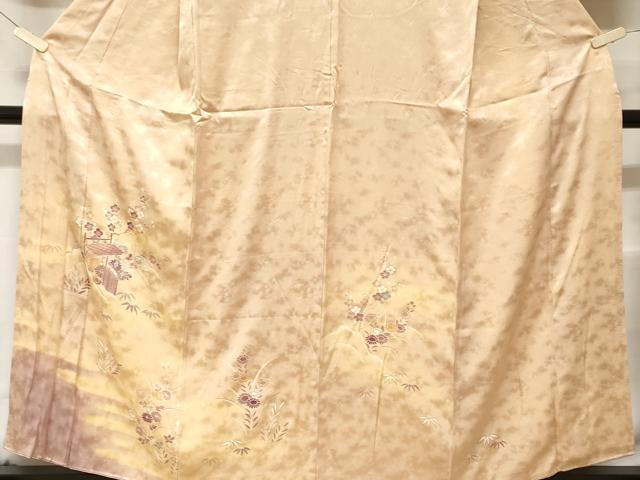 平和屋着物■訪問着　駒刺繍　草花文　暈し染め　正絹　逸品　CABE7839ev
