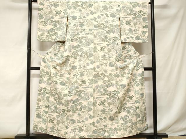 平和屋着物□上質な小紋 風景文 正絹 逸品 CABE7842ev
