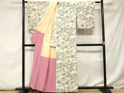 平和屋着物■上質な小紋　風景文　正絹　逸品　CABE7842ev