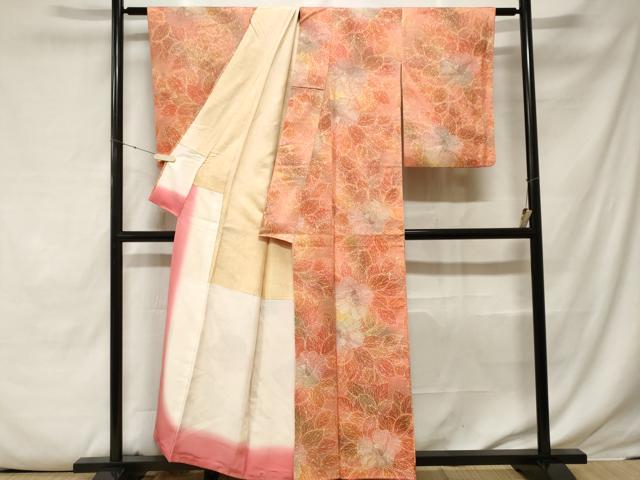 平和屋着物■上質な小紋 舞花文 暈し染め 正絹 逸品 CABE7852ev